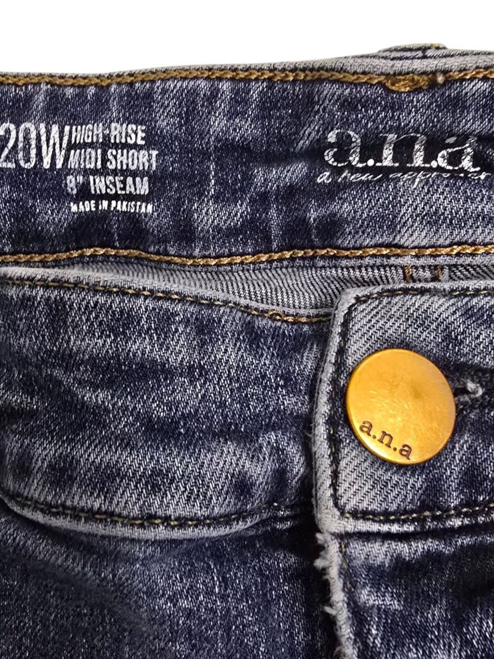 Set of 2 ANA Womens High-Rise Denim Shorts 18W and 20W Frayed  Stretch 8" Inseam - Picture 11 of 12